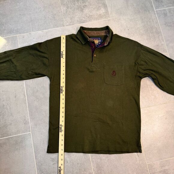 Vintage 90’s Ralph Lauren Chaps Boy Scout Tag Green Long Sleeve Polo - Medium - Picture 5 of 7